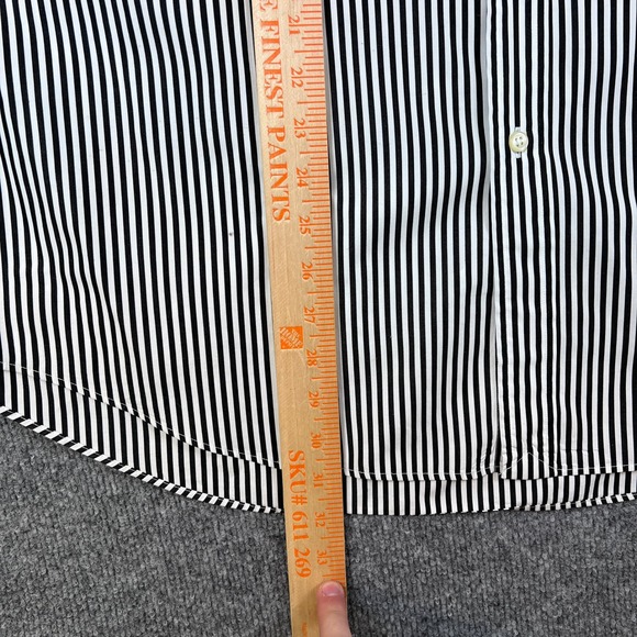 Polo Ralph Lauren Shirt Mens XL Black White Pinstripe Long Sleeve Button Pony - Picture 10 of 12